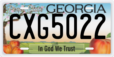 GA license plate CXG5022