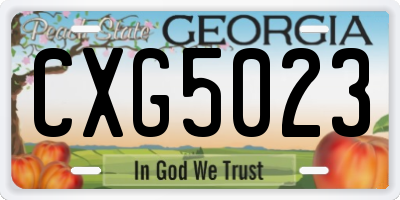 GA license plate CXG5023
