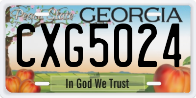GA license plate CXG5024