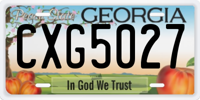 GA license plate CXG5027