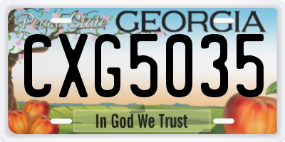 GA license plate CXG5035