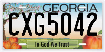 GA license plate CXG5042