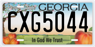 GA license plate CXG5044