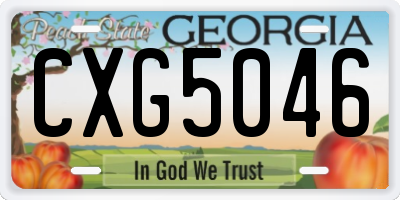 GA license plate CXG5046
