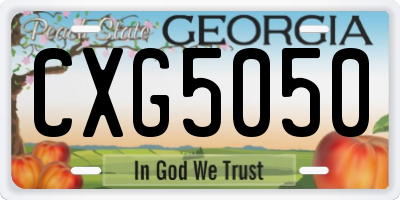 GA license plate CXG5050