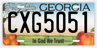 GA license plate CXG5051