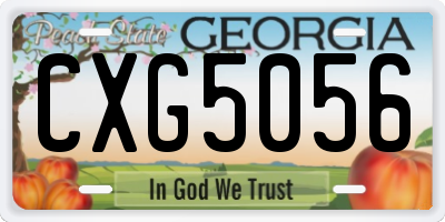 GA license plate CXG5056
