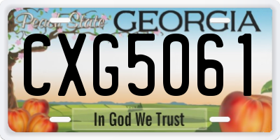 GA license plate CXG5061
