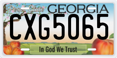 GA license plate CXG5065