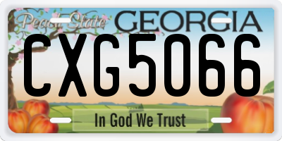 GA license plate CXG5066