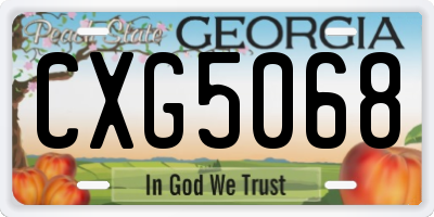GA license plate CXG5068