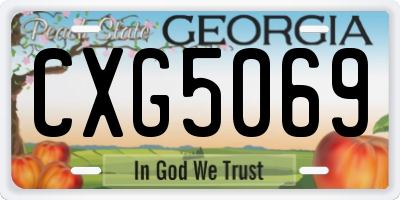 GA license plate CXG5069
