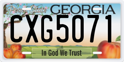 GA license plate CXG5071