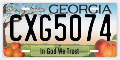 GA license plate CXG5074