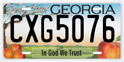 GA license plate CXG5076