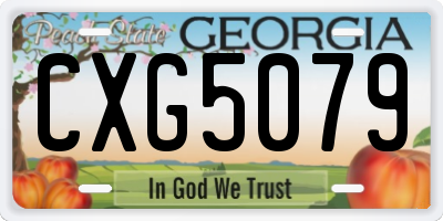GA license plate CXG5079