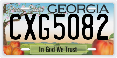 GA license plate CXG5082