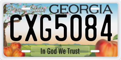 GA license plate CXG5084