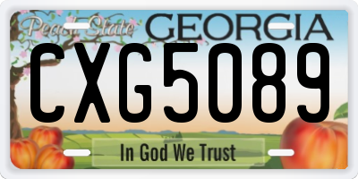 GA license plate CXG5089