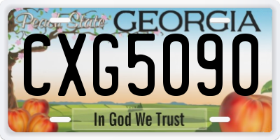 GA license plate CXG5090
