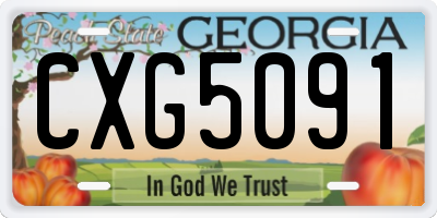 GA license plate CXG5091
