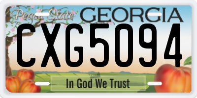 GA license plate CXG5094