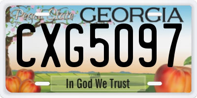 GA license plate CXG5097