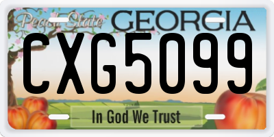 GA license plate CXG5099