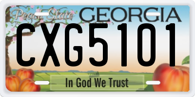 GA license plate CXG5101