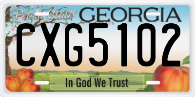 GA license plate CXG5102