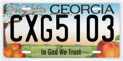GA license plate CXG5103