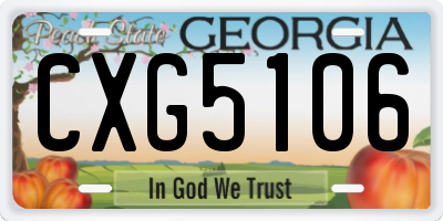 GA license plate CXG5106