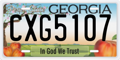 GA license plate CXG5107