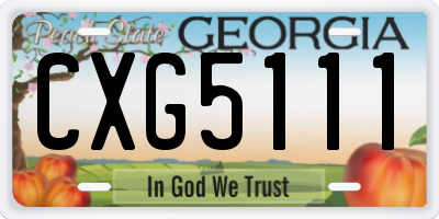 GA license plate CXG5111