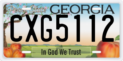GA license plate CXG5112