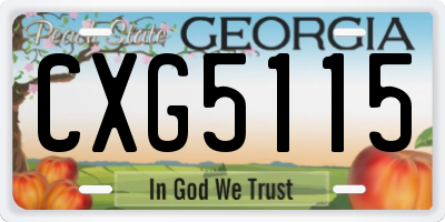 GA license plate CXG5115