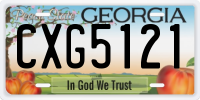 GA license plate CXG5121