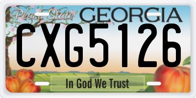 GA license plate CXG5126
