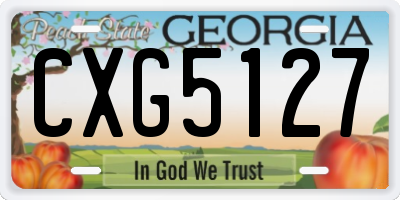 GA license plate CXG5127