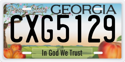 GA license plate CXG5129