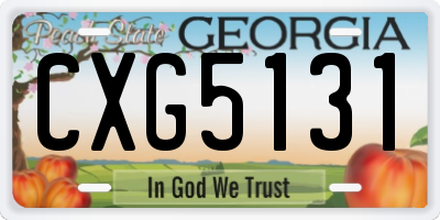 GA license plate CXG5131