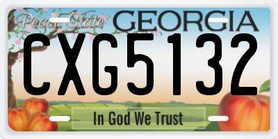 GA license plate CXG5132