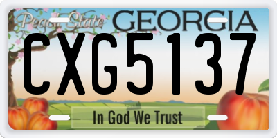 GA license plate CXG5137