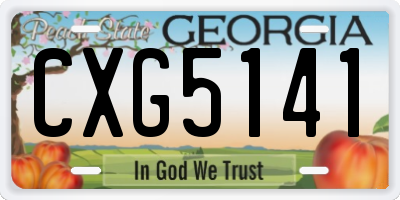 GA license plate CXG5141