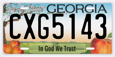 GA license plate CXG5143