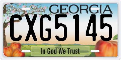 GA license plate CXG5145