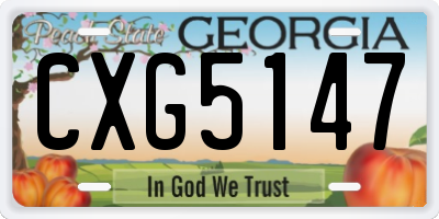 GA license plate CXG5147
