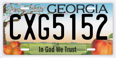 GA license plate CXG5152