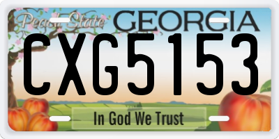 GA license plate CXG5153