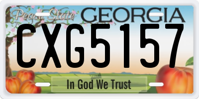 GA license plate CXG5157